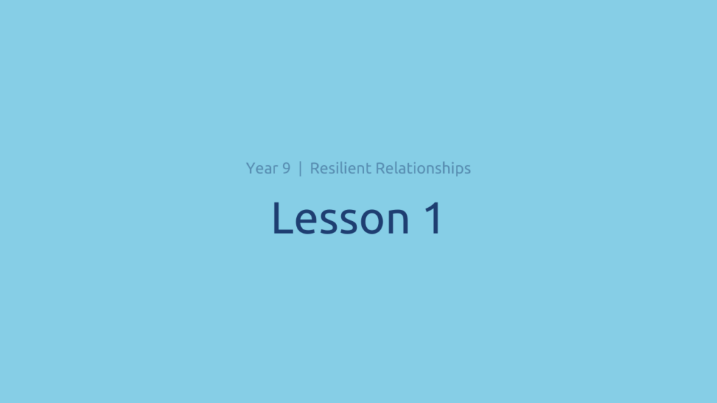 Resilient Relationships: Lesson 1