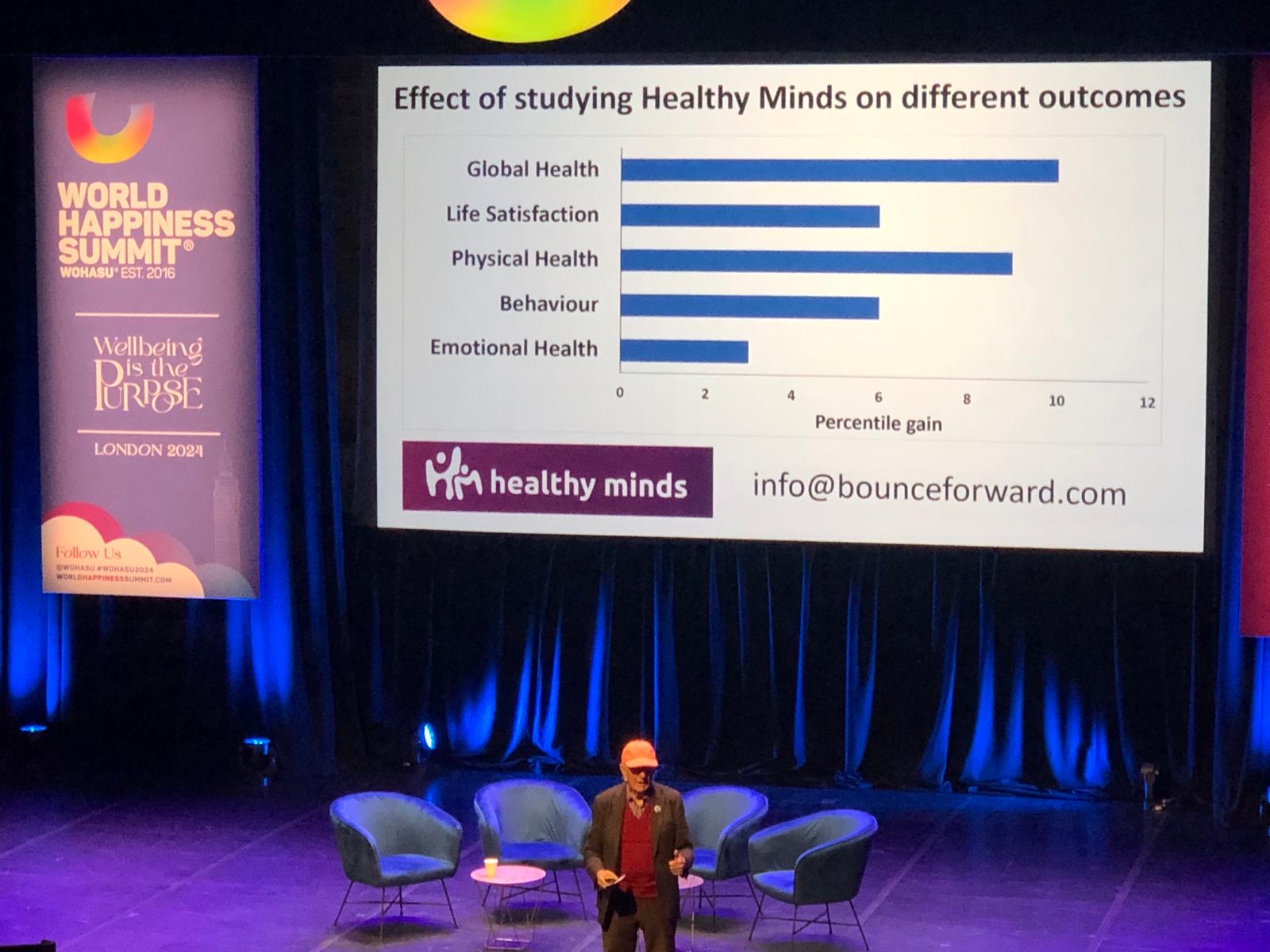 Richard Layard presenting Healthy Minds research findings
